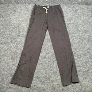 Kiss & Cry Womens Linen Blend Drawstring Pants Charcoal Gray Size S 7024-LNN